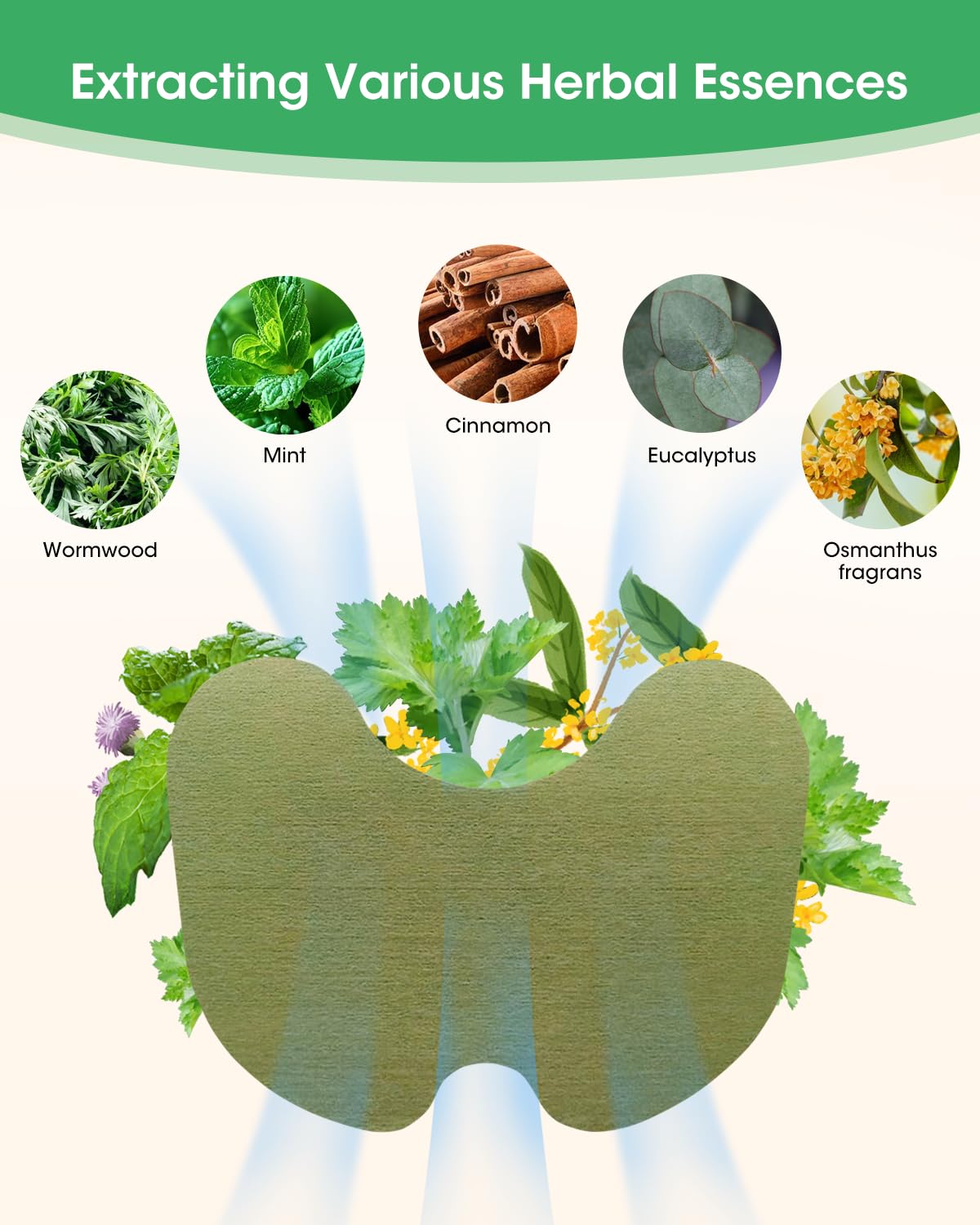 MYMULIKE parche herbal con artemisa para alivio suave durante la actividad.