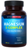 MyoActivo 5-en-1 magnesio, frasco de cápsulas para apoyo muscular