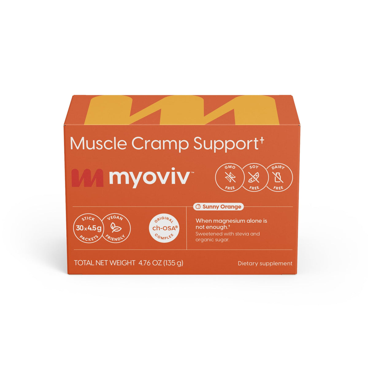 MYOVIV: paquete de 30, sabor naranja, alivio potencial de calambres.