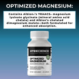 MYOXCIENCE cápsulas de magnesio glicinato taurato en envase compacto.