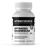 MYOXCIENCE magnesio glicinato taurato en bote volcado para rutina diaria.