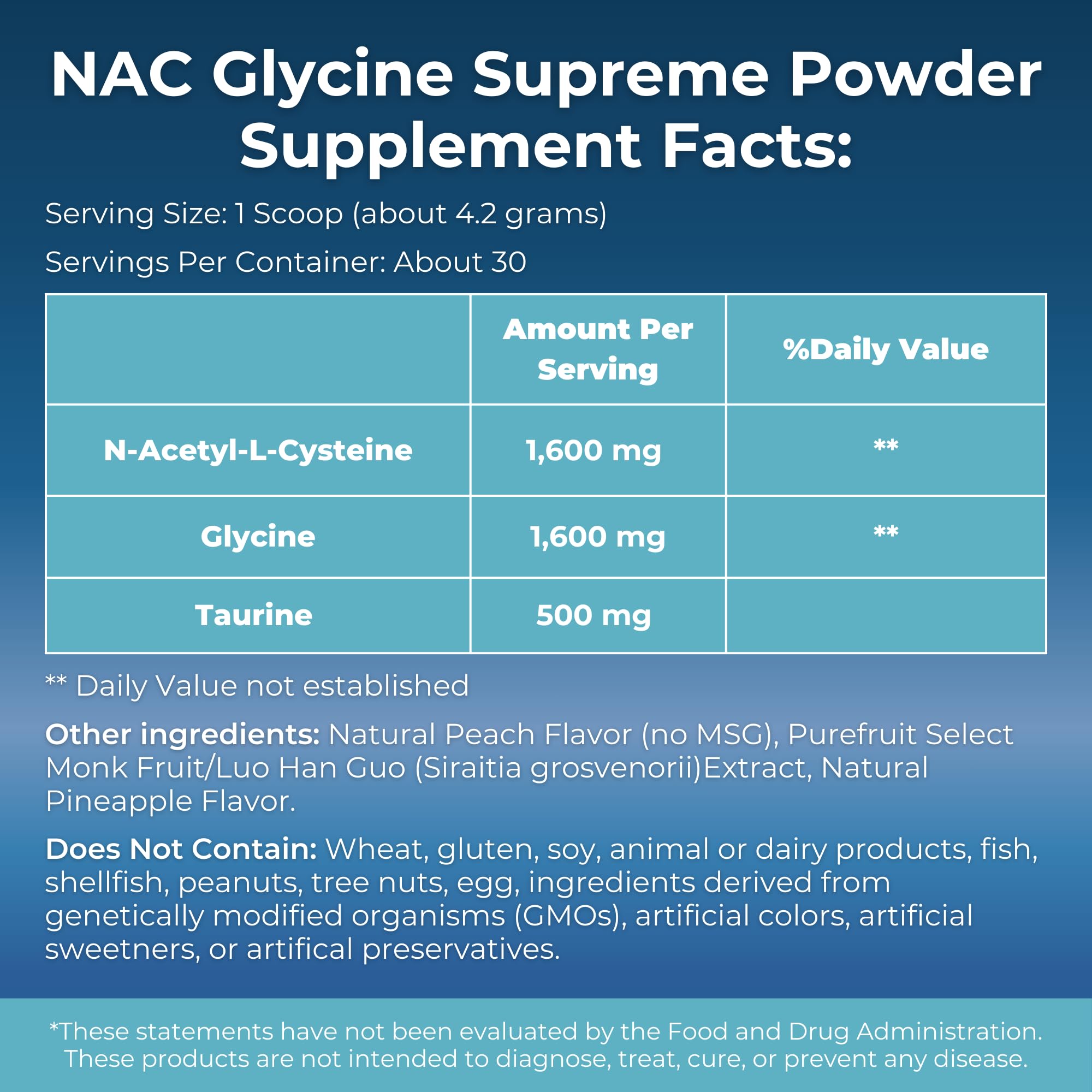 MYOXCIENCE NAC Glycine Supreme, scoop incluido, preparación nocturna rápida