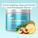 MYOXCIENCE NAC Glycine Supreme, vaso con agua, fácil de incorporar en la noche
