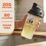 Bebida transparente de Myprotein Clear Whey Isolate para recuperación post-entrenamiento.