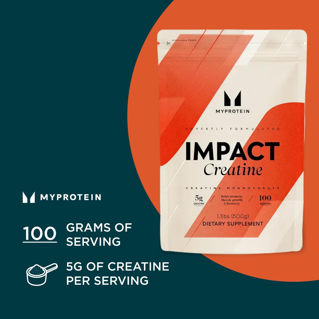Myprotein Creatina Monohidrato: disolución rápida en agua para energía sostenida.