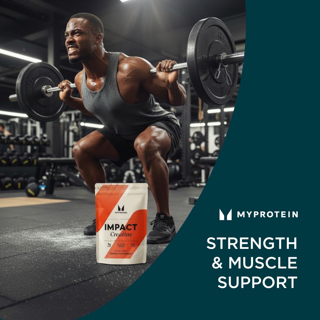 Myprotein Creatina Monohidrato: mezcla con agua para potencia y rendimiento.