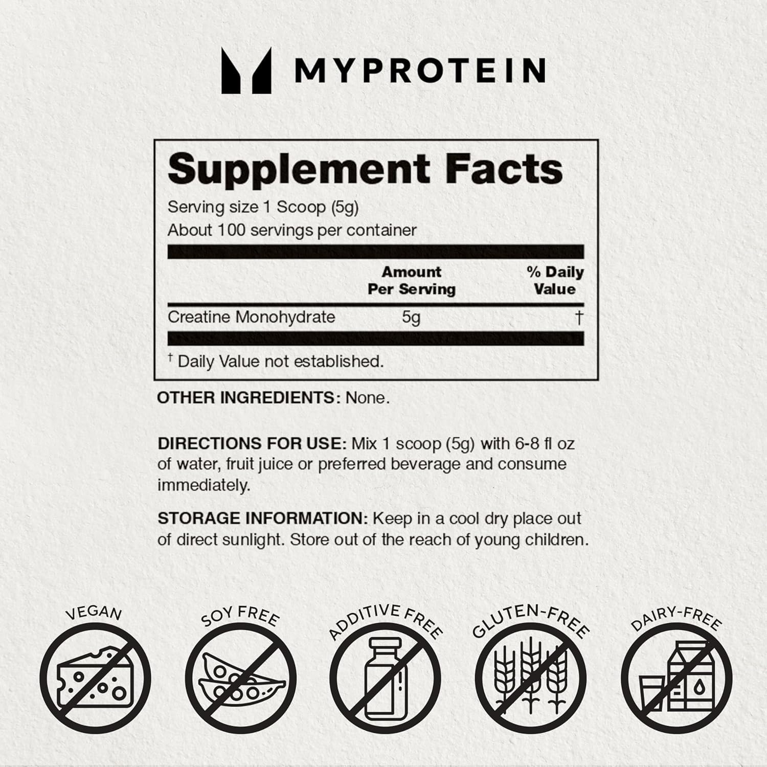 Myprotein Creatina Monohidrato: polvo sin sabor para rendimiento continuo durante el entrenamiento.