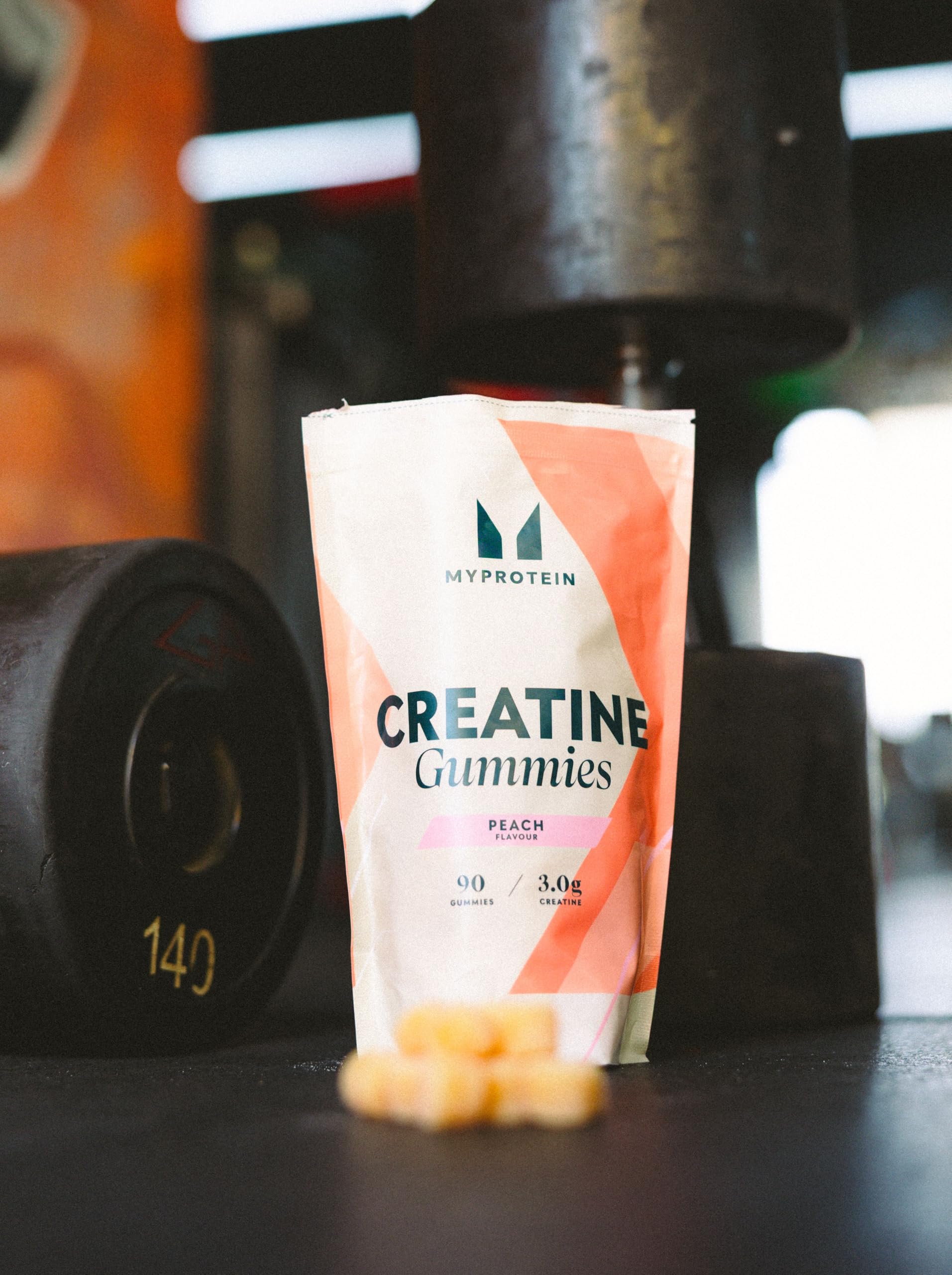 Gominolas de creatina Myprotein sabor frambuesa, sabor agradable.