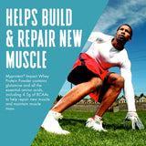 Etiqueta de Myprotein Impact Whey Isolate Mocha para leer porciones y proteínas.