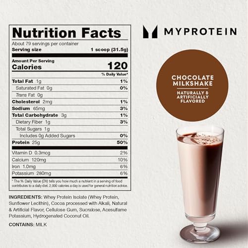 Sabor chocolate milkshake de Myprotein Impact Whey Isolate para batidos deliciosos
