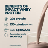 Myprotein Impact Whey Protein, 22 g de proteína por porción para batidos post-entrenamiento.