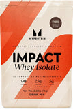 Myprotein Impact Whey Isolate, envase de sabor galleta y crema, ideal para entrenamiento diario.