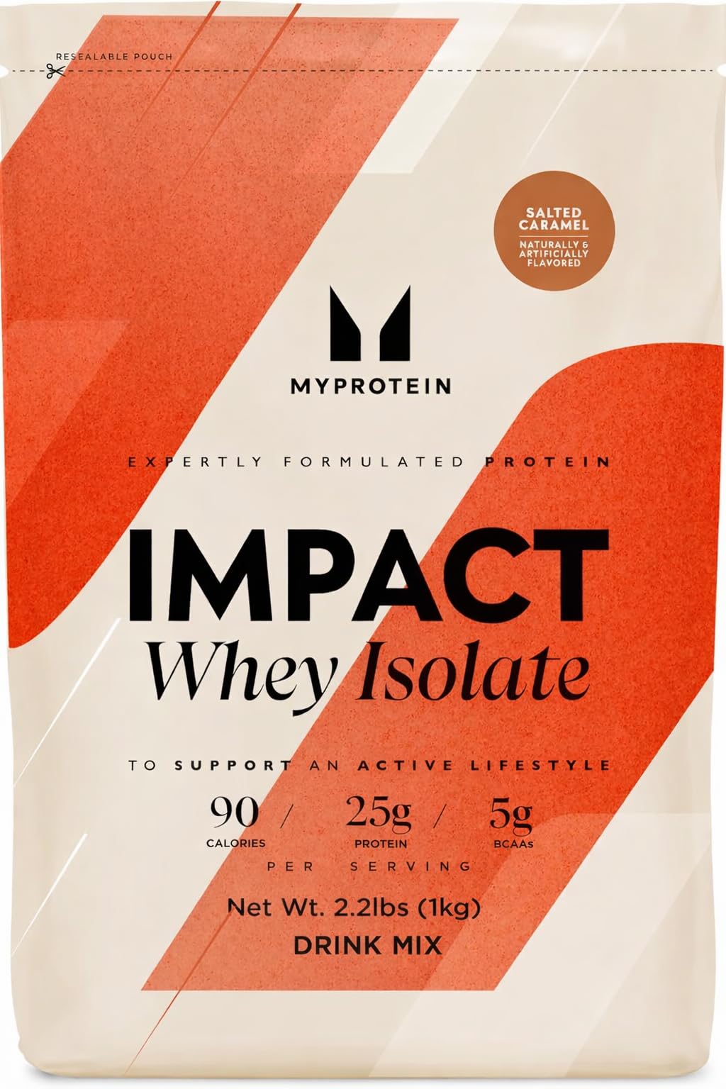 Myprotein Impact Whey Isolate Caramelo Salado en bote para recuperación muscular.