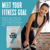 Myprotein Impact Whey, enfoque en recuperación muscular tras sesiones intensas.