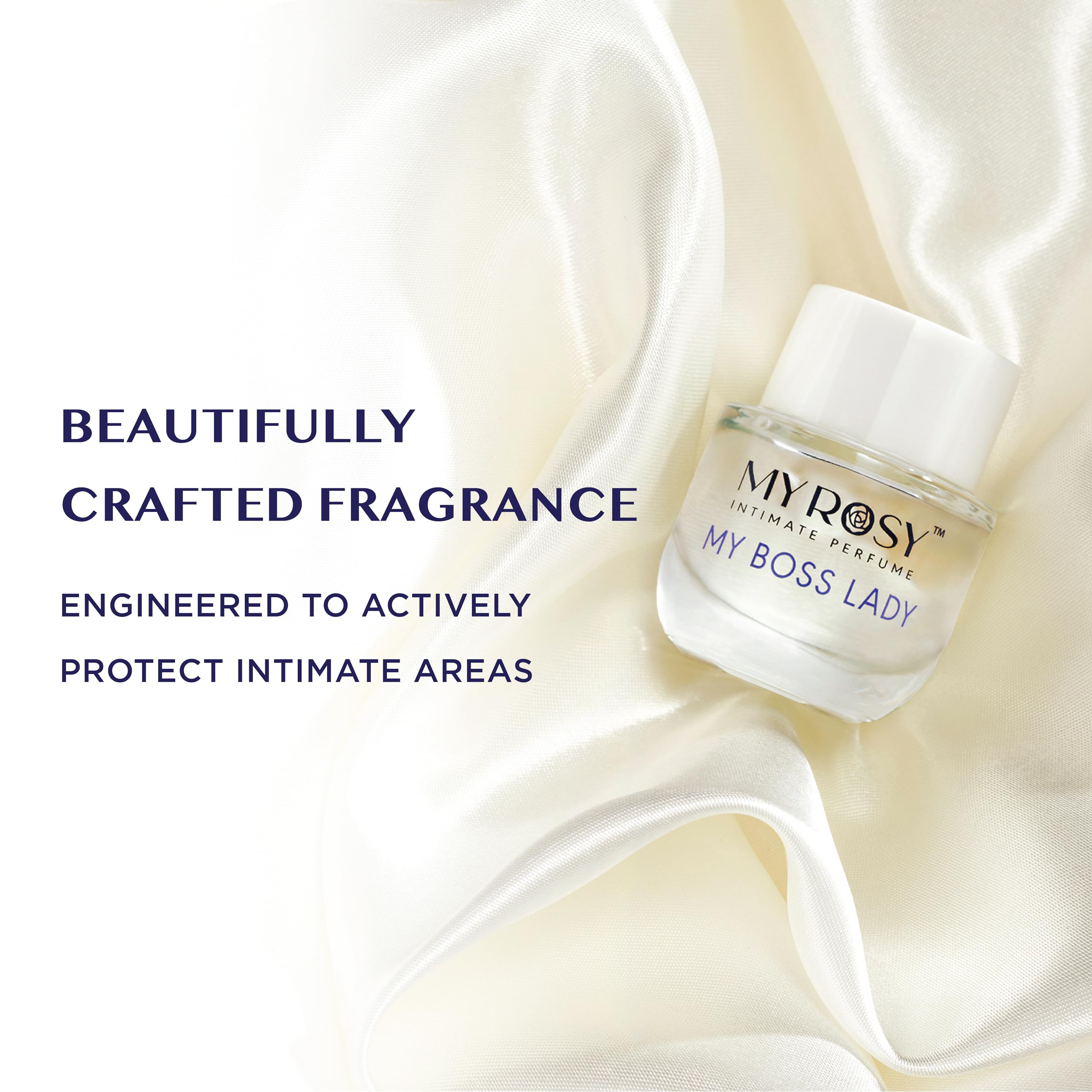 MYROSY, aplicación suave en cuerpo, aroma ligero y cómodo.