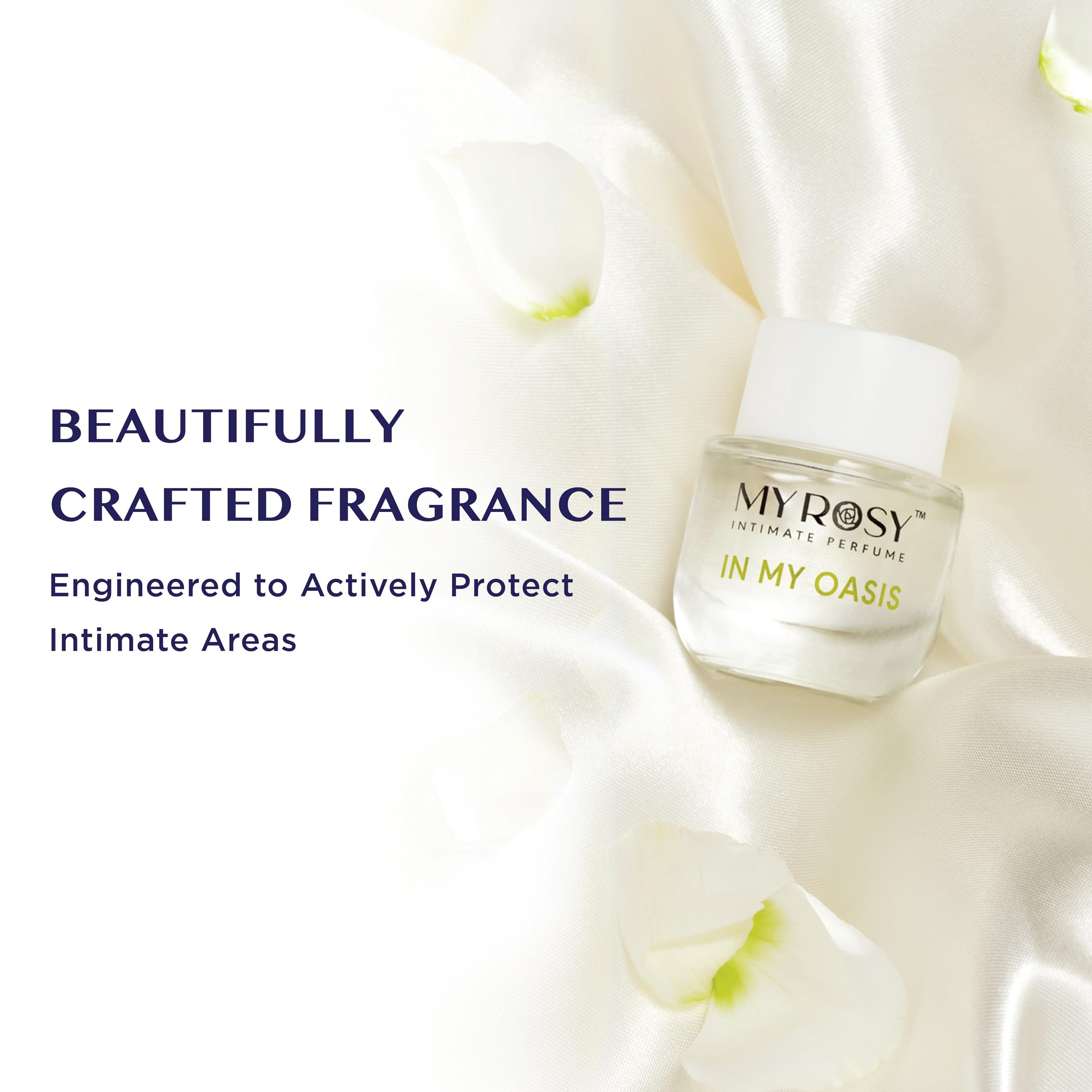 MYROSY In My Oasis: corazón floral con jazmín y rosa blanca.