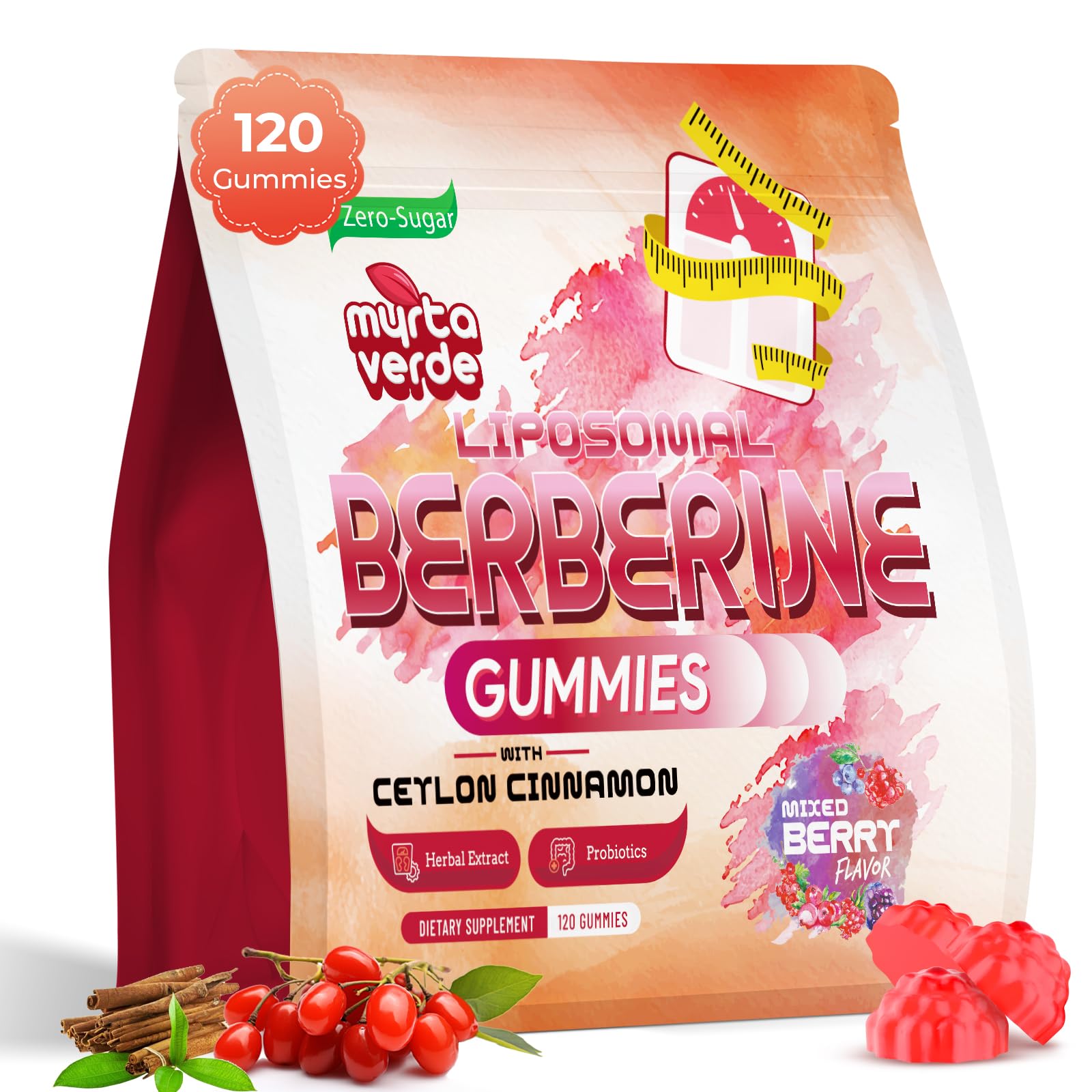 Myrtaverde Berberina 2000mg frasco, dosis concentrada para equilibrio diario.