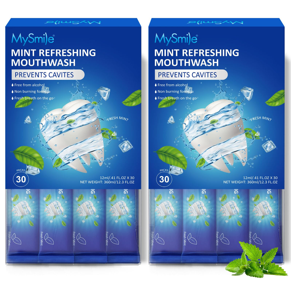 MySmile enjuague bucal sin alcohol, sobre de 12 ml para uso diario
