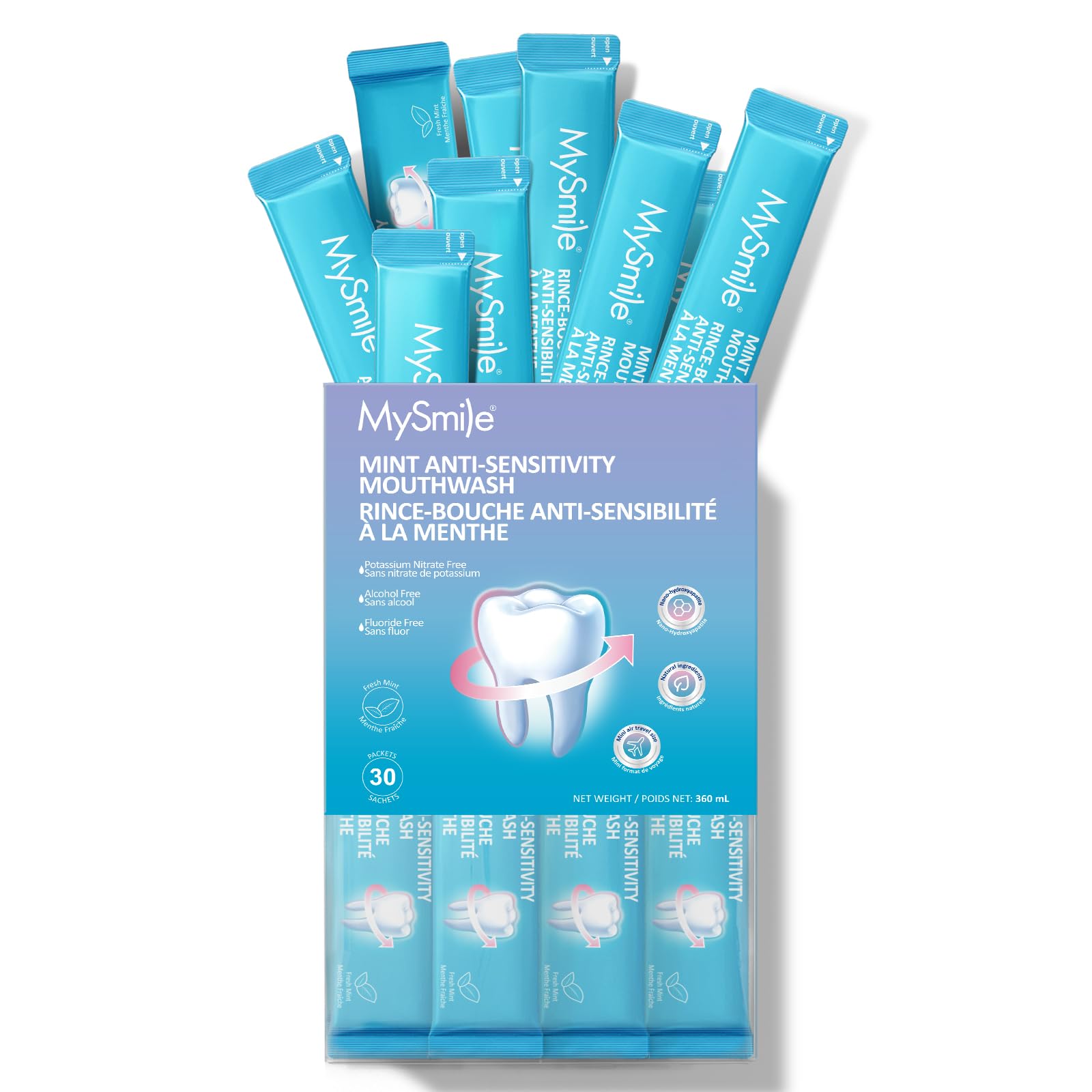 MySmile esmalte nano-equilibrio en botella: fortalece esmalte y rellena microfisuras.