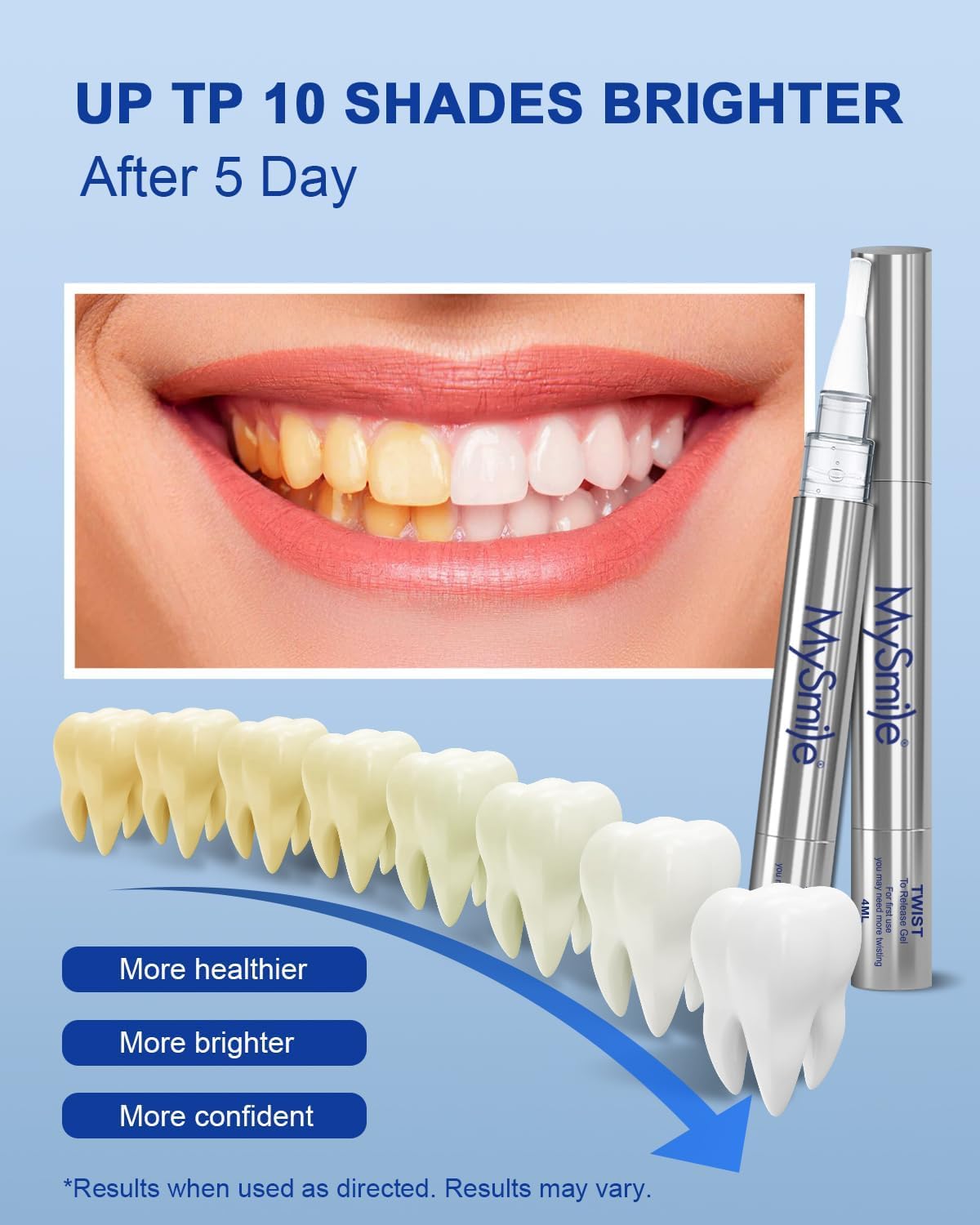 MySmile lápiz blanqueador con cepillo de precisión para dientes