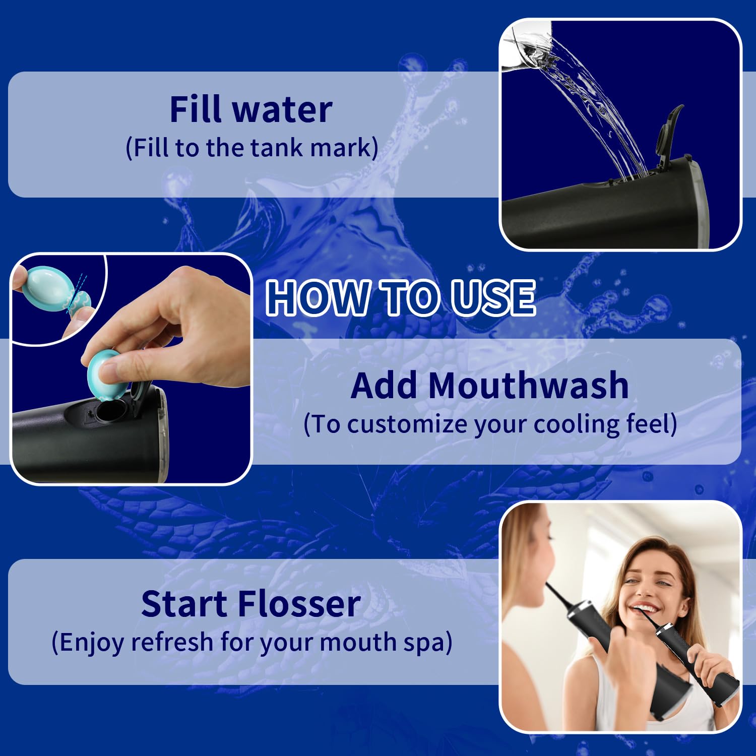 MySmile reservorio de agua para una limpieza más profunda.