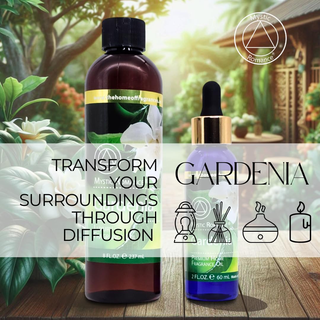 Mystic Romance Gardenia: difusor ultrasónico listo para difundir fragancia elegante.