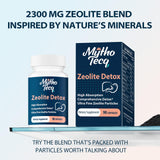 Cápsulas MythoTecq Zeolita, tamaño ultrafino para absorción eficiente.