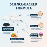 Ingredientes clave: zeolita clinoptilolita, carbón activado y arcilla bentonita.