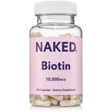 NAKED Biotin, botella de 120 cápsulas, cabello y uñas más fuertes