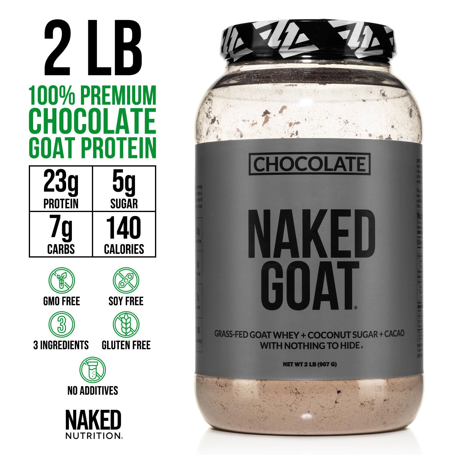 NAKED cabra chocolate proteína, cacao puro en polvo para sabor intenso