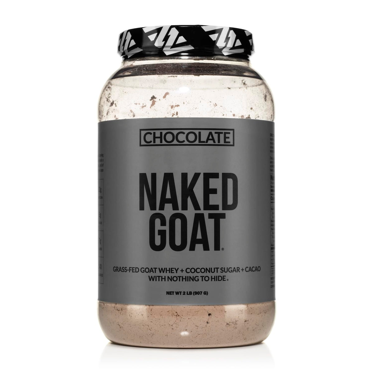 NAKED cabra proteína con chocolate en envase minimalista, ideal para batidos post entrenamiento