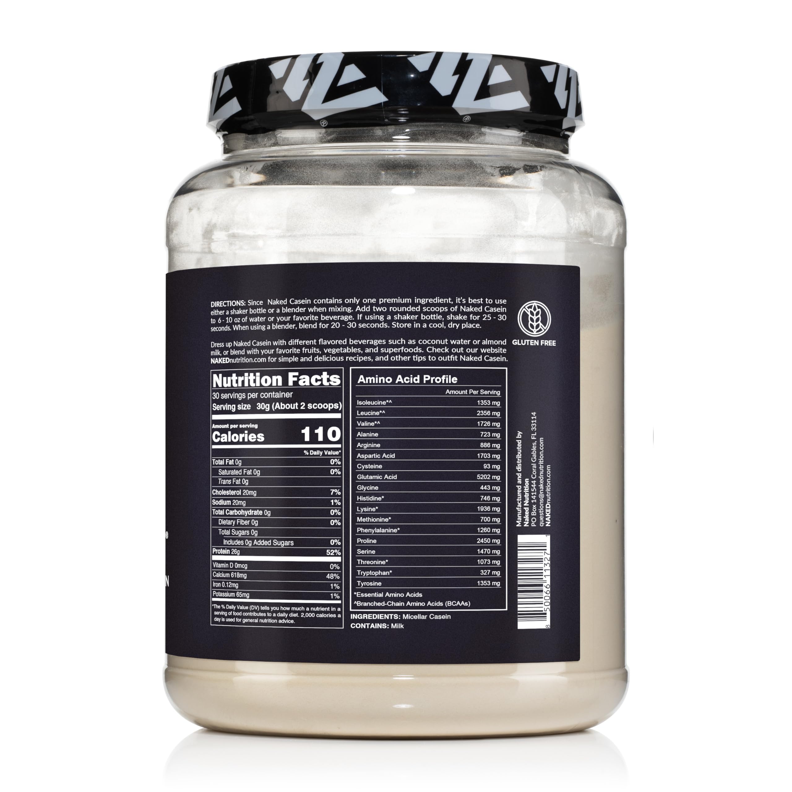 NAKED Casein usos en entrenamiento, versatilidad de recetas.