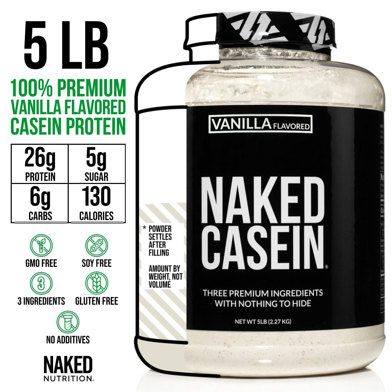 NAKED Casein Vanilla, batido cremoso perfecto tras entreno.