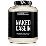 NAKED Casein Vanilla en lata 5 lb para recuperación nocturna.