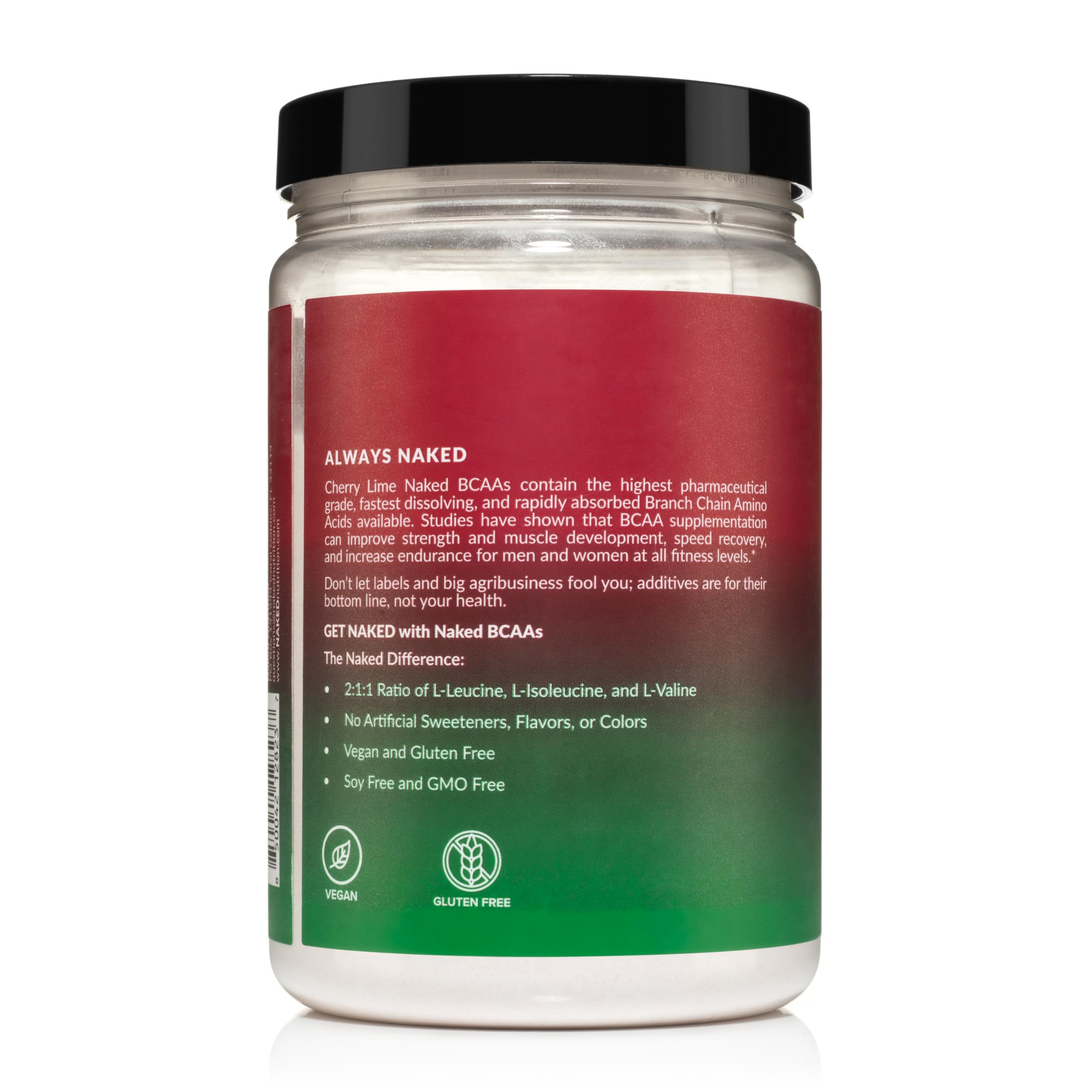 NAKED cereza-lima BCAA, ayuda a mantener la masa muscular.