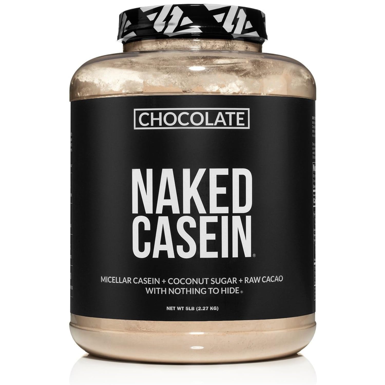 Naked Chocolate Casein, bote para servir, ideal para batidos rápidos tras entreno.