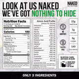 NAKED Chocolate Whey: 25 g proteína por porción para recuperación suave.
