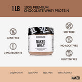 NAKED Chocolate Whey: polvo chocolate natural para días activos.