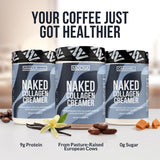 Empaque de Naked Colágeno Mocha Creamer y foto de envase