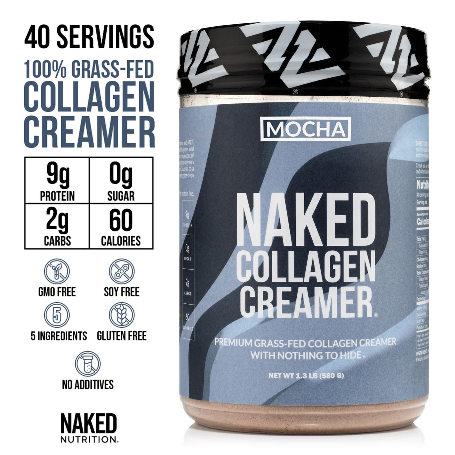 Vierto Naked Colágeno Mocha en café, crema cremosa