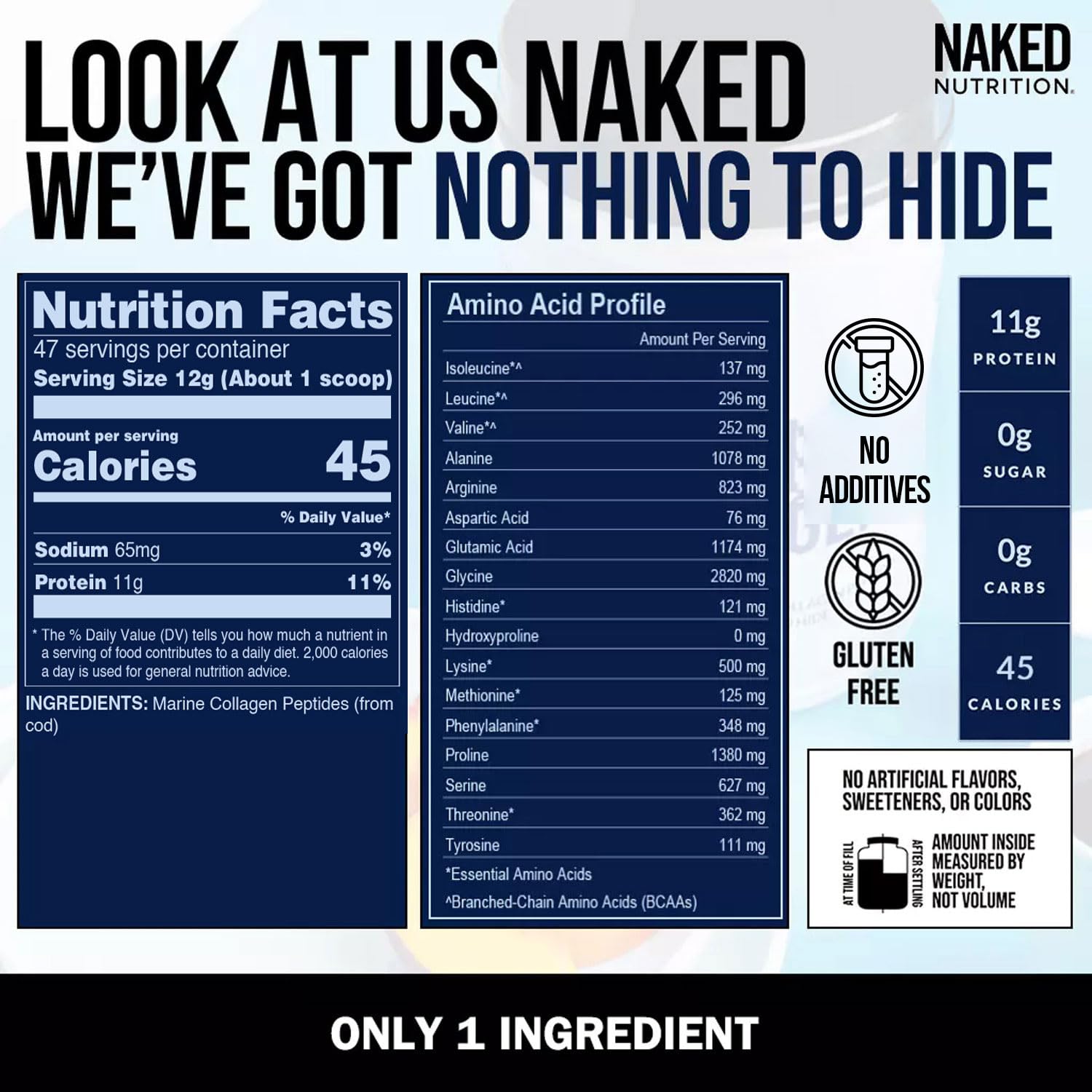 NAKED colágeno marino apto paleo y libre de gluten