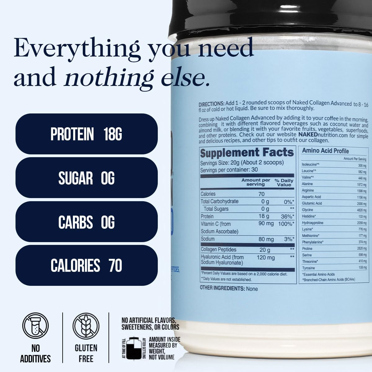 NAKED Collagen Advanced batido posentrenamiento para recuperación