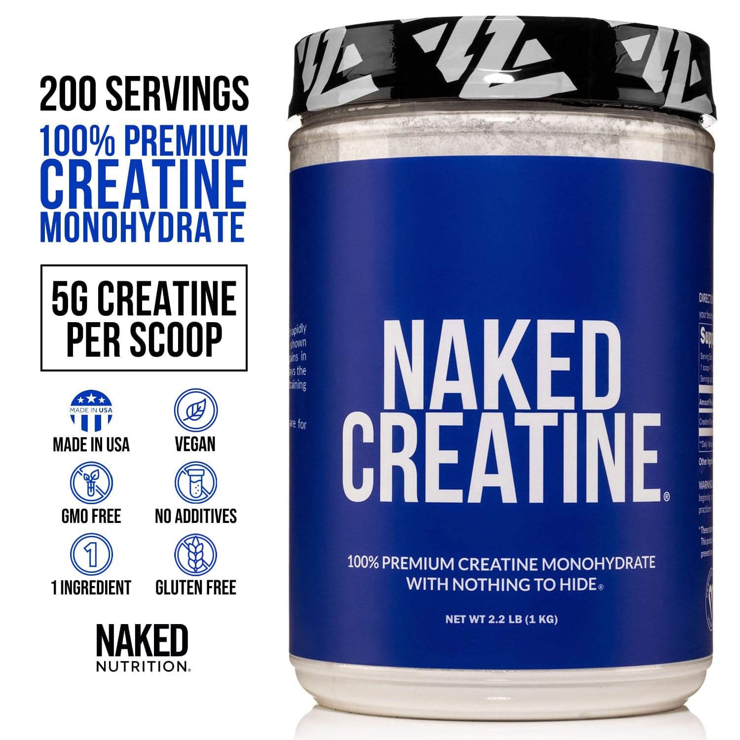 NAKED Creatina Monohidrato micronizada disolviéndose rápidamente en agua
