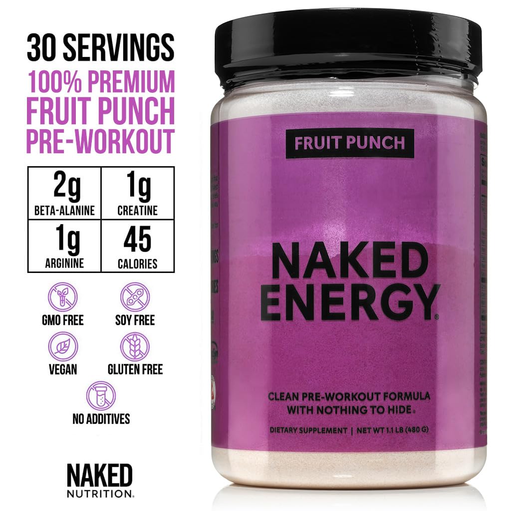 NAKED Fruit Punch Energy vaso-mezcla listo para preentrenamiento