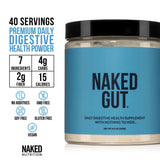 NAKED Gut empaque enfatiza ingredientes naturales y sin alérgenos.