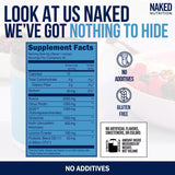 NAKED Gut visual de prebióticos, glutamina y fibra soluble.