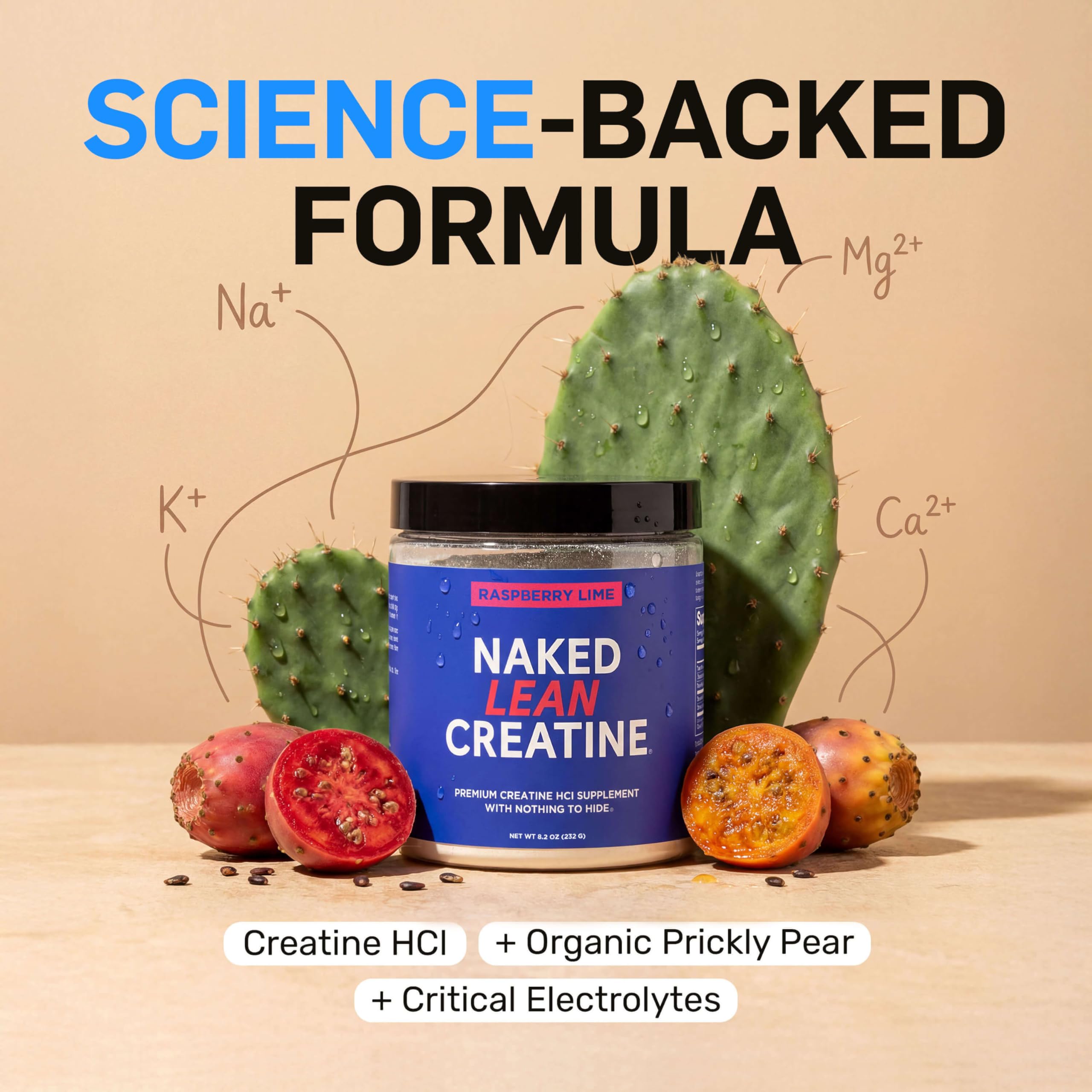 Envase de Naked Lean Creatine HCl para dosis precisas