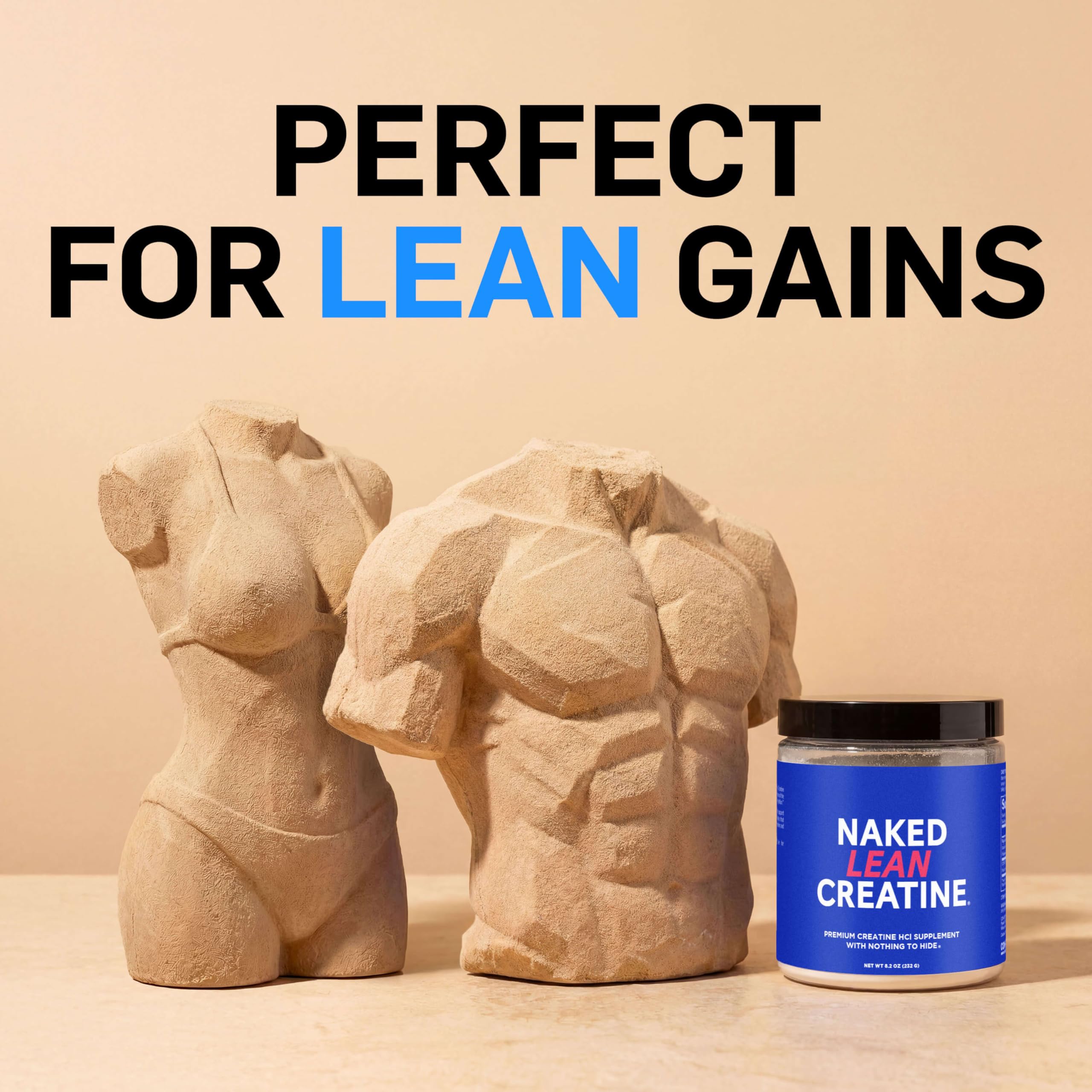 NAKED Lean Creatine HCl con ingredientes limpios y sin aditivos.
