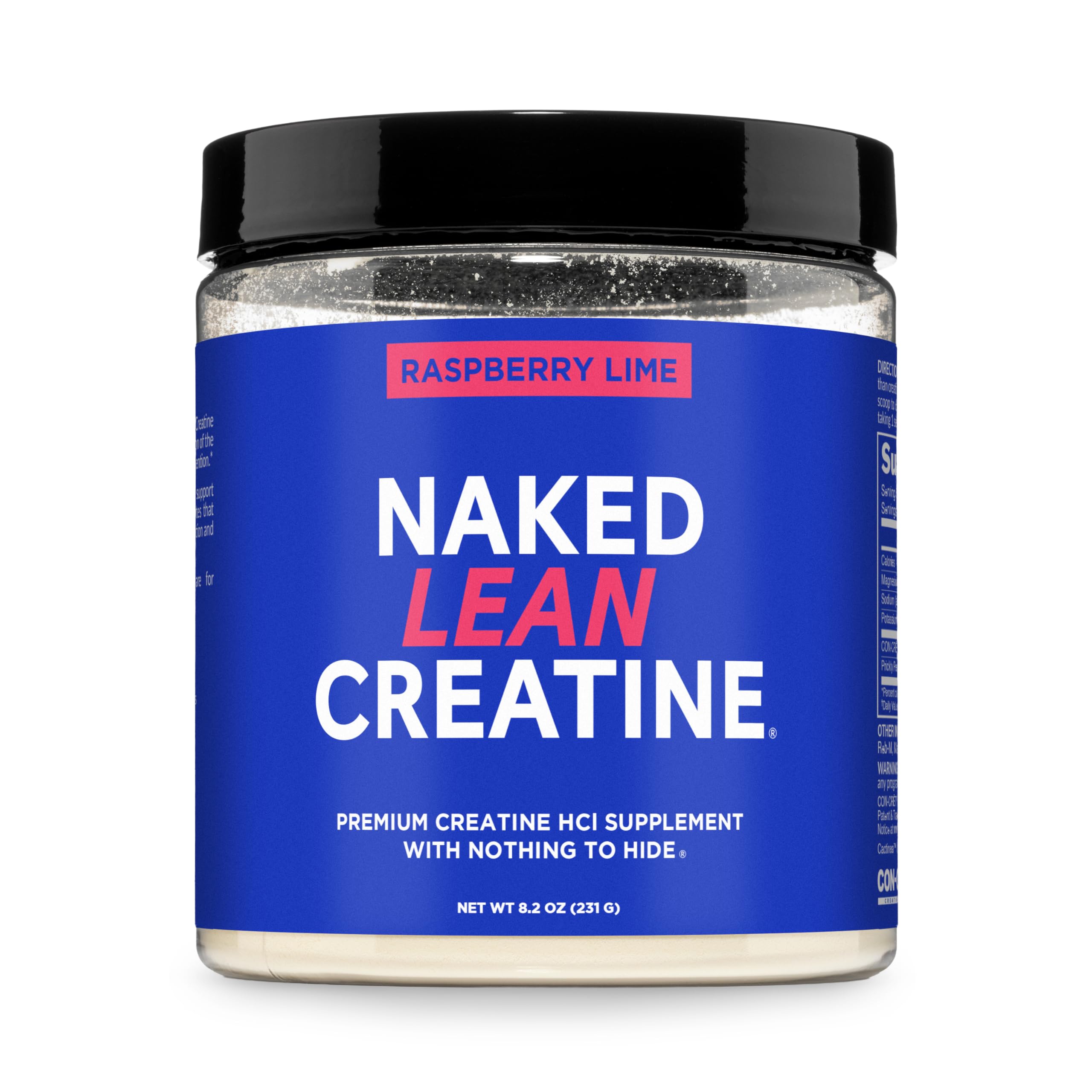 Naked Lean Creatine HCl polvo frambuesa lima para definición muscular
