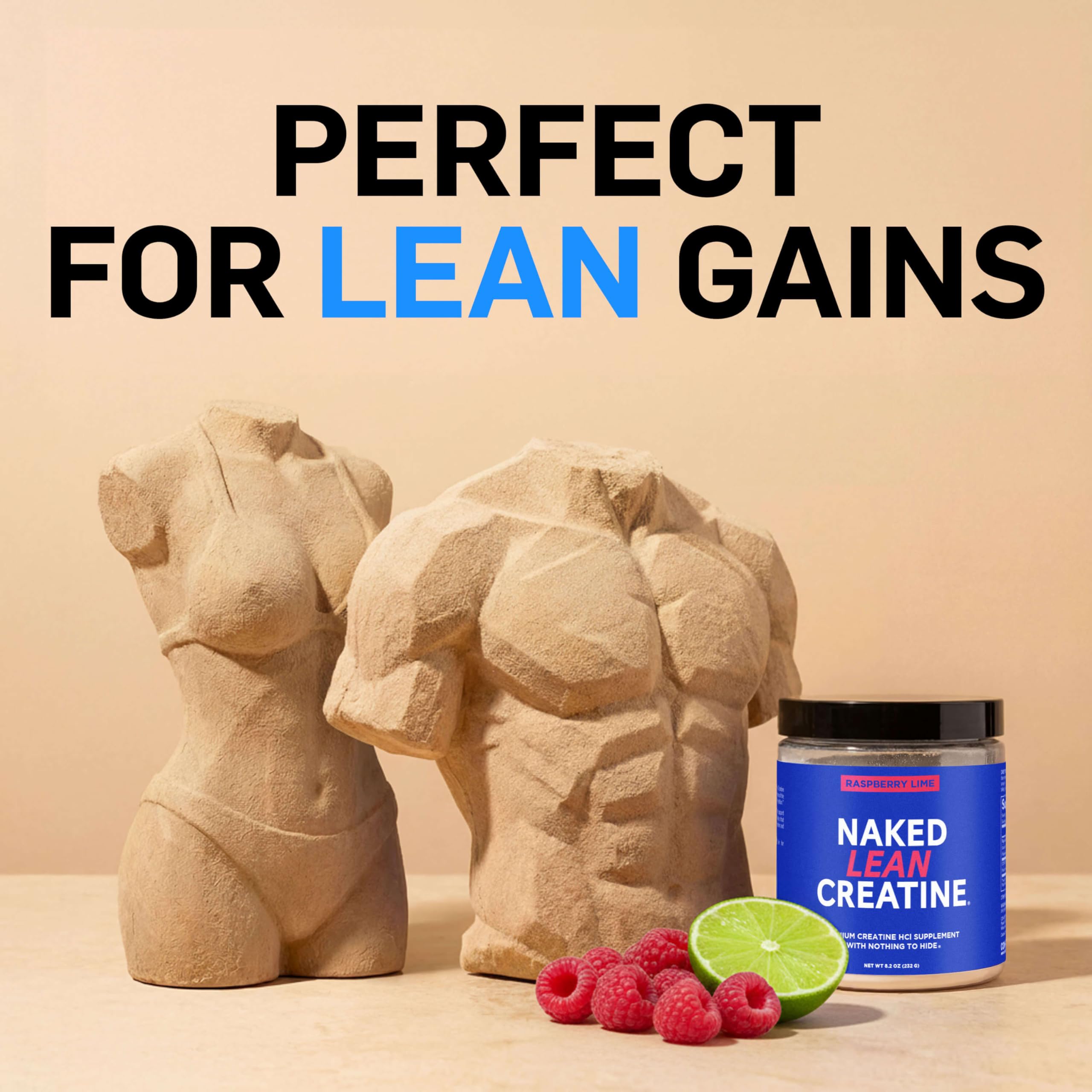Sin rellenos ni colorantes, Naked Lean Creatine HCl puro